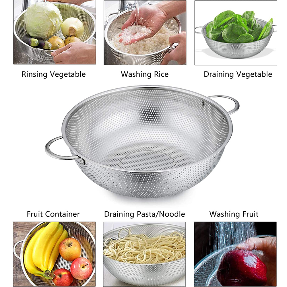 VeSteel Stainless Steel Colander Set of 3 photo 6