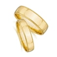 thumbnail image 5 of Pompeii3 Matching Gold His Hers Polished Wedding Band Ring Set, 5 of 5