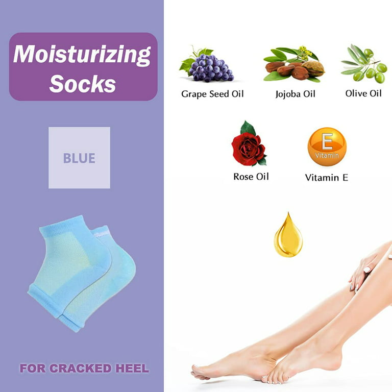 Moisturizing Socks, Moisturizing/Gel Heel Socks for Dry Cracked Heels, Open  Toe Socks, Ventilate Gel Spa Socks to Heal and Treat Dry, Gel Lining