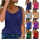 thumbnail image 1 of Camisas de vestir para mujer,Blusa informal de encaje con cuello en V y mangas cortas para mujer, de poliéster, ideal para uso diario, sopatenor, 1 of 8