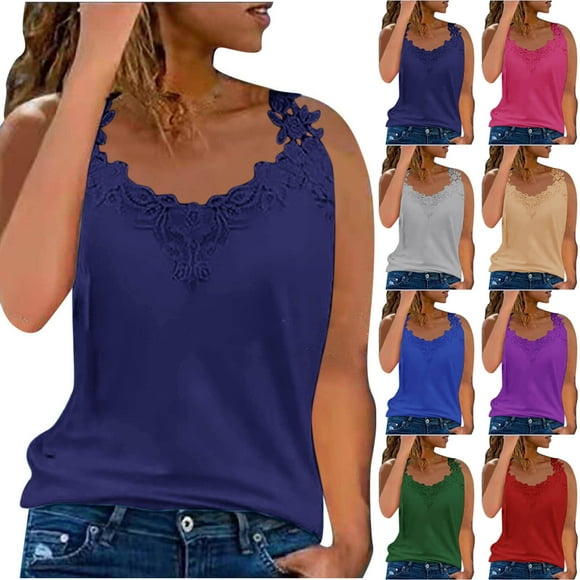 Top de encaje,Blusa informal de encaje con cuello en V y mangas cortas para mujer, de poliéster, ideal para uso diario, sopatenor