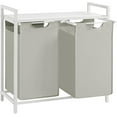 thumbnail image 1 of Boutique Home Laundry Hamper with 2 Removable Bags, Metal Frame, White, 1 of 7