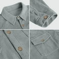 thumbnail image 5 of ZVNAΖH Mens Corduroy Button Down Shirt Long Sleeve Collared Work Shirts, Solid Color, with 2 Chest Pockets, Casual Go Out Cargo Shirts, 5 of 5