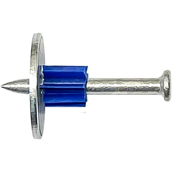 Clavija de accionamiento con arandela, acero de punta azul, 7,62 mm de profundidad x 3,81 cm de larg