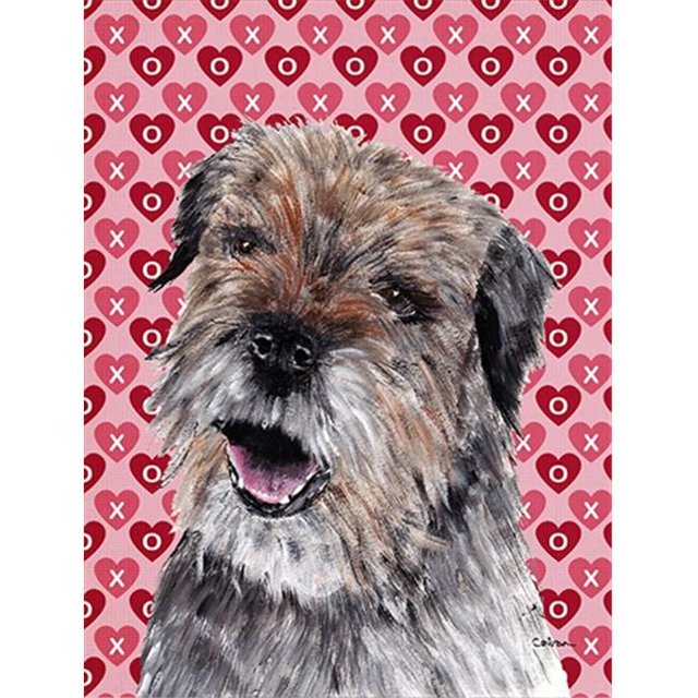 Border Terrier Valentines Love Flag Garden Size