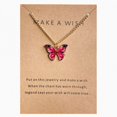 thumbnail image 1 of Colliers Papillon pour Femmes Violet Bleu Rose Pendentif Papillon Colliers Chaîne Ajustable pour Filles, Rouge Rose, 1 of 7