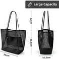 thumbnail image 6 of Beach Bags for Women, Foldable Mesh Tote Bag with Mini Pocket, Womens Shoulder Handbag for Travel Beach Essentials, 6 of 7
