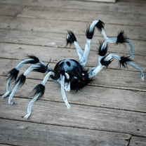 Morris Costumes 2.6 ft Gray and Black Hairy Walking Spider - White