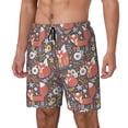 thumbnail image 2 of Uemuo Foxes Pattern Mens Swim Trunks Quick Dry Board Shorts with Mesh Lining, Stretch Beach Shorts Quick Dry No-Chafing Board Shorts-Large, 2 of 9