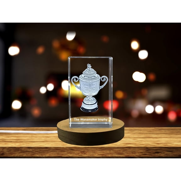 The Wanamaker trophy Sports 3D Engraved Crystal Gift - Unique Trophy for Athletes and Sports Fans
