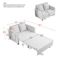 thumbnail image 6 of Yesfashion Sofa Bed with Headboard, Pull Out Sofa Bed, Linen Love Seat Couch, Modern Love Seat Futon with 2 Pillows & 2 Sides Pockets for Small Spaces, 6 of 6