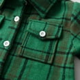 thumbnail image 6 of ZCFZJW Little Kids Toddler Baby Boy Girl Flannel Shirt Jacket Plaid Long Sleeve Lapel Button Down Shacket Fall Winter Warm Coat Outwear A#06-Green 3-6 Months, 6 of 9