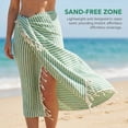 thumbnail image 2 of REGALWOVEN Turkish Beach Towel Striped Tassel Design Lightweight Sand Free Quick Dry Versatile Travel Yoga Picnic Towel 1 Pack Green 71" x 40", 2 of 7