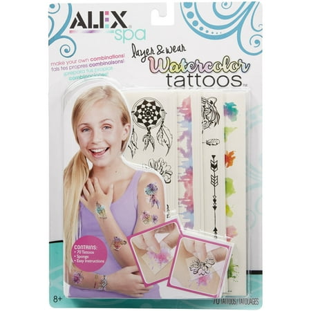 alex toys spa layer and wear watercolor tattoos