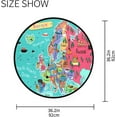 thumbnail image 4 of SKYSONIC Cartoon Map of EuropeRound Area Rug Chair Couch Cover Area Rug for Bedroom Floor Sofa Living Room Non-Slip Home Decor 3 x 3 Feet, 4 of 5