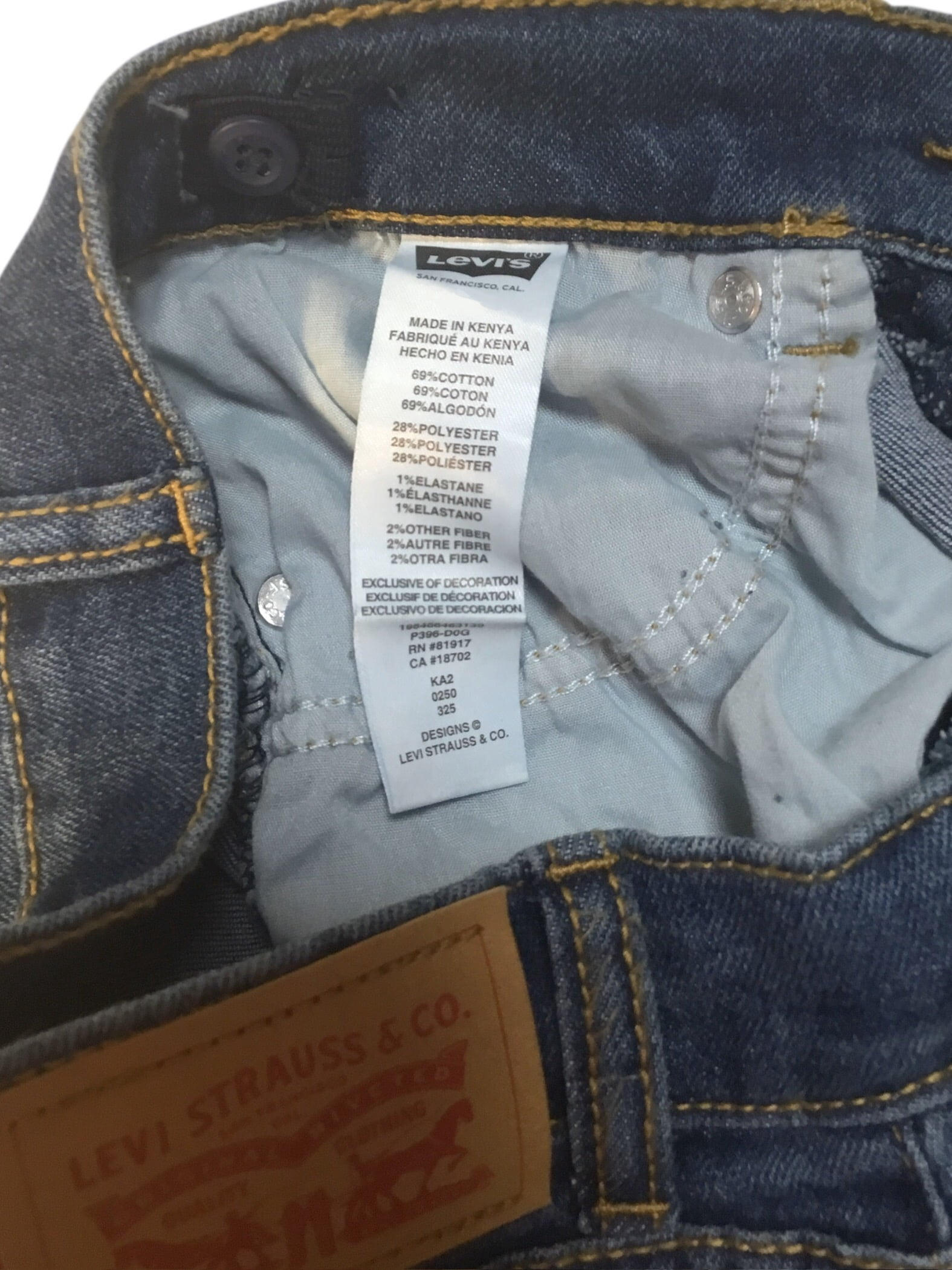 Levi's Girls' Wide Leg Jeans, Stretch Denim, High Rise, Blue Wash, Size 7