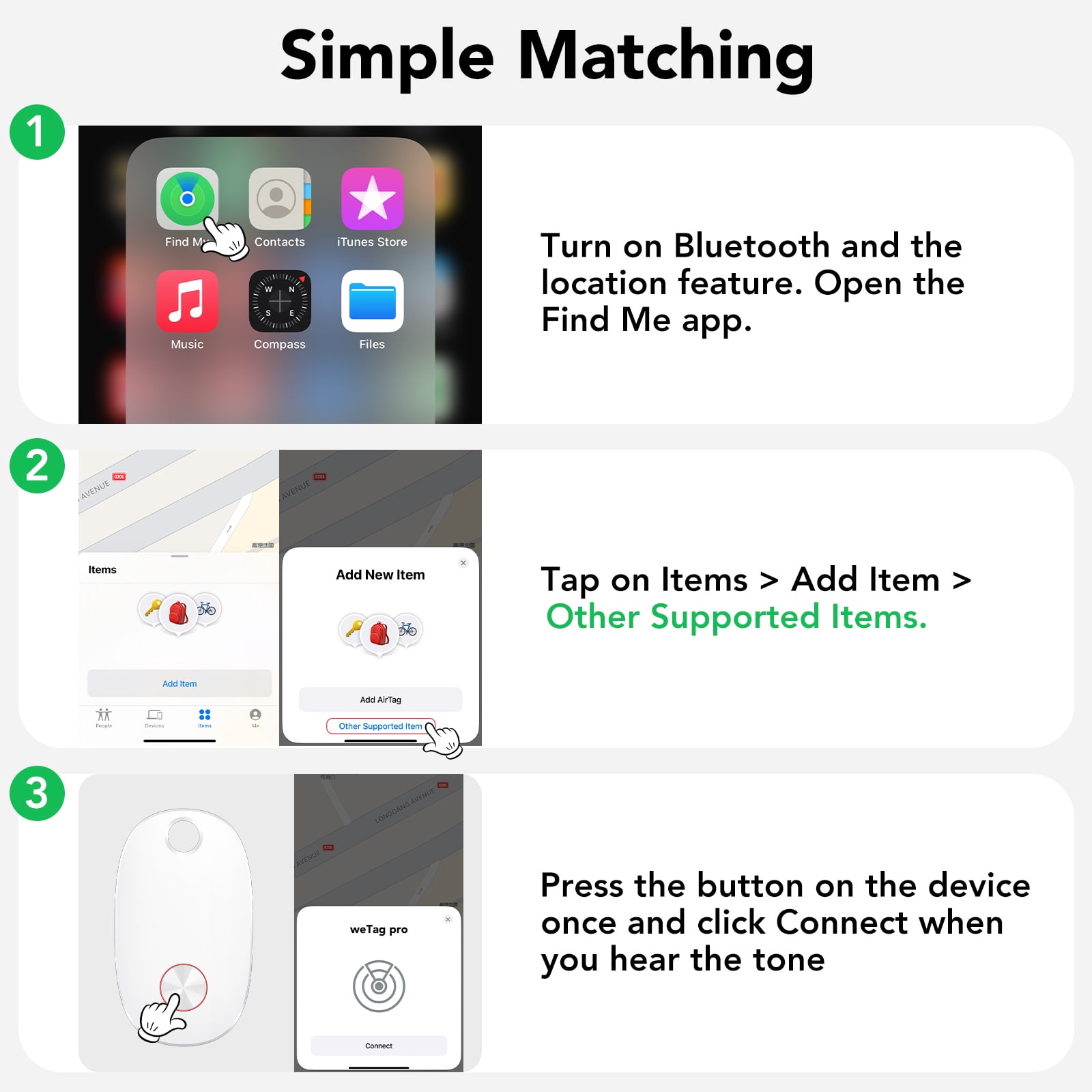 Bluetooth Tracker Tag 4 Packs, Item Locator Works with Find My APP(iOS Only), Smart Tag for Keys/Luggage/Wallets/Suitcases, Keys Finder Replaceable Battery, IP67 Waterproof White, FCC Approved