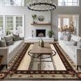 thumbnail image 3 of 5'x8' Area Rugs, Texas Star Farm Indoor Outdoor Area Rug for Living Room Bedroom, Vintage Country Star Brown Wood Grain Washable Bathroom Rugs Kitchen Floor Carpet Mats Home Decor Aesthetic, 3 of 8