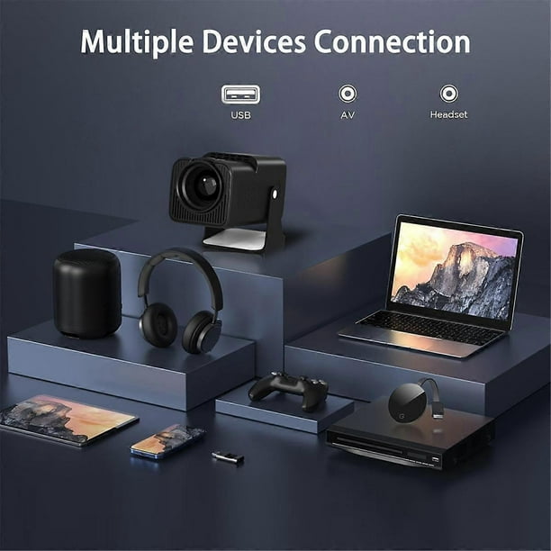 Projector Y6S Android WIFI Projector Home Portable Wall Throwing 4K Ultra HD Home Theater Projector White Plug