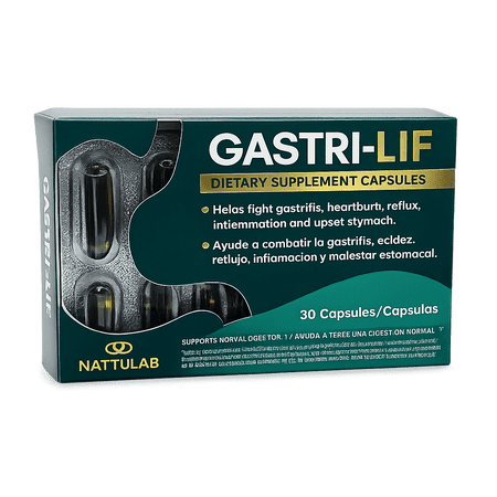 GASTRI-LIF 30 Capsules Dietary Supplement Herbal Blend with Natural Ingredients Like Cuachalalate, cancerina, Chamomile, Lemongrass and More, Supports Normal Digestion. Gastritis-LIF