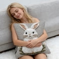 thumbnail image 5 of Tuvgenk 18x18 In Throw Pillow Covers Indoors Polyester Embroidered Pillowcases Multicolor Decor Rabbit for Patio, 5 of 6