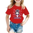 thumbnail image 1 of Hfolob Hauts pour Filles, T-Shirt Graphique Mignon à Col Rond et Manches Courtes, T-Shirt Décontracté d'Été pour Enfants, 1 of 4
