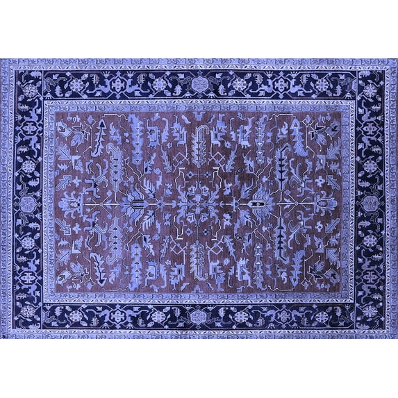 Ahgly Company Indoor Rectangle Oriental Blue Traditional Area Rugs, 6' x 9'