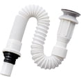 thumbnail image 1 of Sifón para lavabo, sifón que ahorra espacio, desagüe flexible para lavabo, desagüe para fregadero, extensible de 40 a 80 cm, 1 of 5