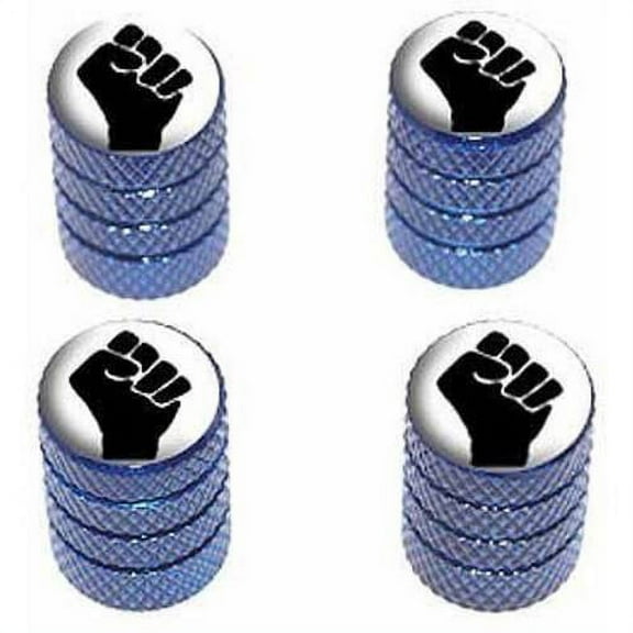 Rise Up Fist in The Air Labor Black on White Tire Rim Wheel Aluminum Valve Stem Caps, Multiple Colors