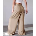 thumbnail image 6 of Women'S Dressy Trousers Solid Color Straight Leg Suit Pants Khaki XL, 6 of 7