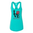 thumbnail image 2 of Wild Bobby, Love My Dog Stole My Heart Red Pawprints Pop Culture Ladies Racerback Tank Top, Tahiti Blue, X-Large, 2 of 3
