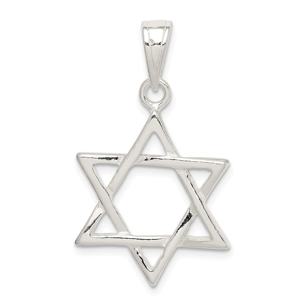 Snake or Ball Chain Necklace Sterling Silver Synthetic CZ Star Of David Pendant on a Sterling Silver Cable