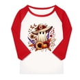 thumbnail image 4 of Otqutp Girls Pumpkin Shirt 3/4 Length Sleeve T-Shirts Halloween Shirts for Kids Flower Ghosts Prints Spooky Horror Party Parade Tops, 4 of 5