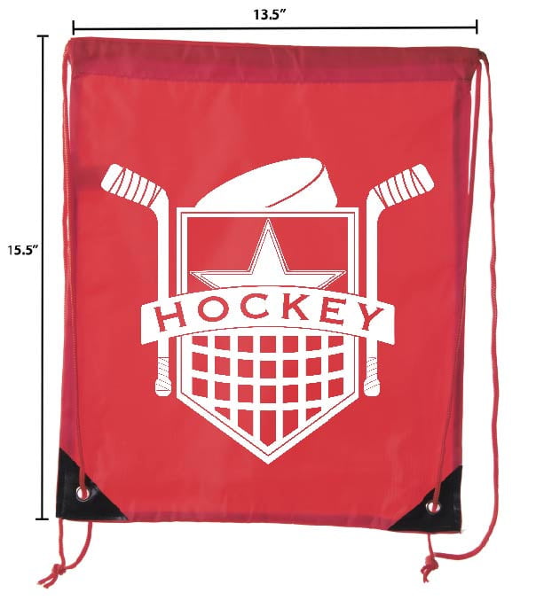 10PK Navy CA2500HOCKEY S3 Team Events & More! Hockey Drawstring backpacks for Birthdays Hockey Party Bags 