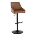 thumbnail image 4 of Hannah Adjustable Barstool Set of 2 Swivel, Black Bar Stools, Bar Chairs, Swivel Bar Stools Set of 2 with Back, Bar Height Stools Set of 2 (Camel Faux Leather), 4 of 6