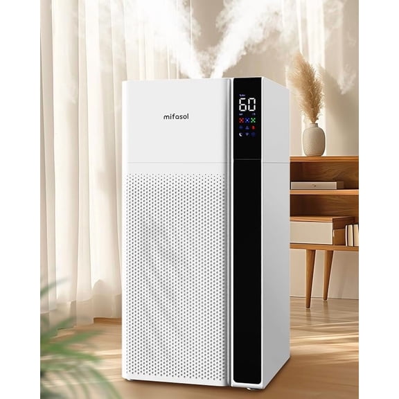 Warm and Cool Mist Humidifier Large Room, 5.3Gal/20L Whole House Humidifiers for Home, Quickly & Evenly Humidify Larger Areas, Top Fill, White