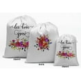 thumbnail image 2 of Darling Souvenir White Let Love Grow Wedding Favor Party Supplies&nbsp;Drawstring Pouches&nbsp;Favor Bags 15 Pieces, 2 of 5