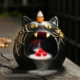 thumbnail image 1 of Riforla Halloween Themed Decoration Exquisite Resin Pumpkin Reverse Flow Aroma Diffuser Ornament with LED Lights Creating A Warm and Mystical Festival Atmosphere Desktop Ornament B 10.8x10.5x10cm, 1 of 4