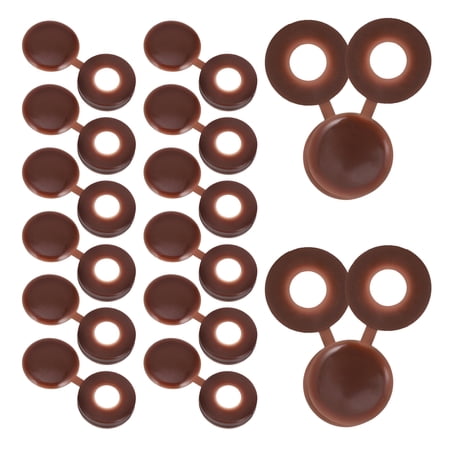 Worgeous 100 Pcs Screw Decorative Cap Cover Snap Stickers Boxes Brown