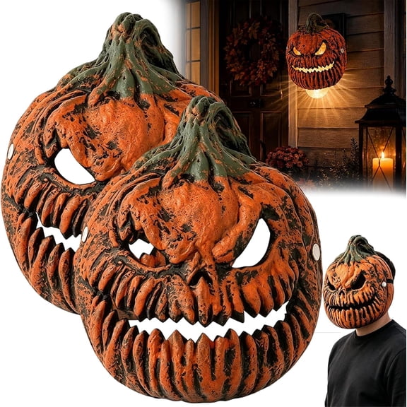 Halloween Decorations - Pumpkin Lantern Cover Halloween Porch Lights, 10" Spooky Jack O Lantern Pumpkin Mask Covers Decor, Pumpkin Lamp Cover for Porch Outdoor