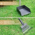 thumbnail image 4 of Dog Pooper Scooper,Tray and Rake Set Poop Scooper for Dogs, Adjustable Long Handle Metal Pooper Scooper with Bin for Pet Waste Removal, No Bending Clean Up for Medium and Large Dogs, 4 of 5