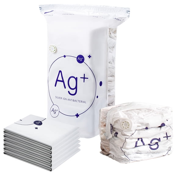 TAILI Vacuum Storage Bags Jumbo Cube, for Clothes Comforters Blankets Bedding, 7 Pack, 20x12x28 inches, White