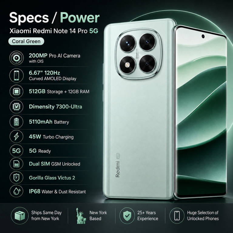 Xiaomi Redmi Note 14 Pro 5G 512GB ROM 12GB RAM Dual SIM GSM
