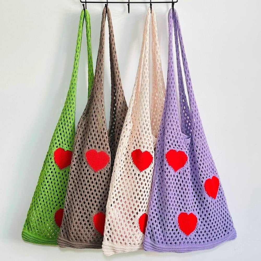 Kukuzhu Crochet Hobo Bag Women Large Hollow Beach Bag Stylish Shoulder Bag Tote for Work School Travel
