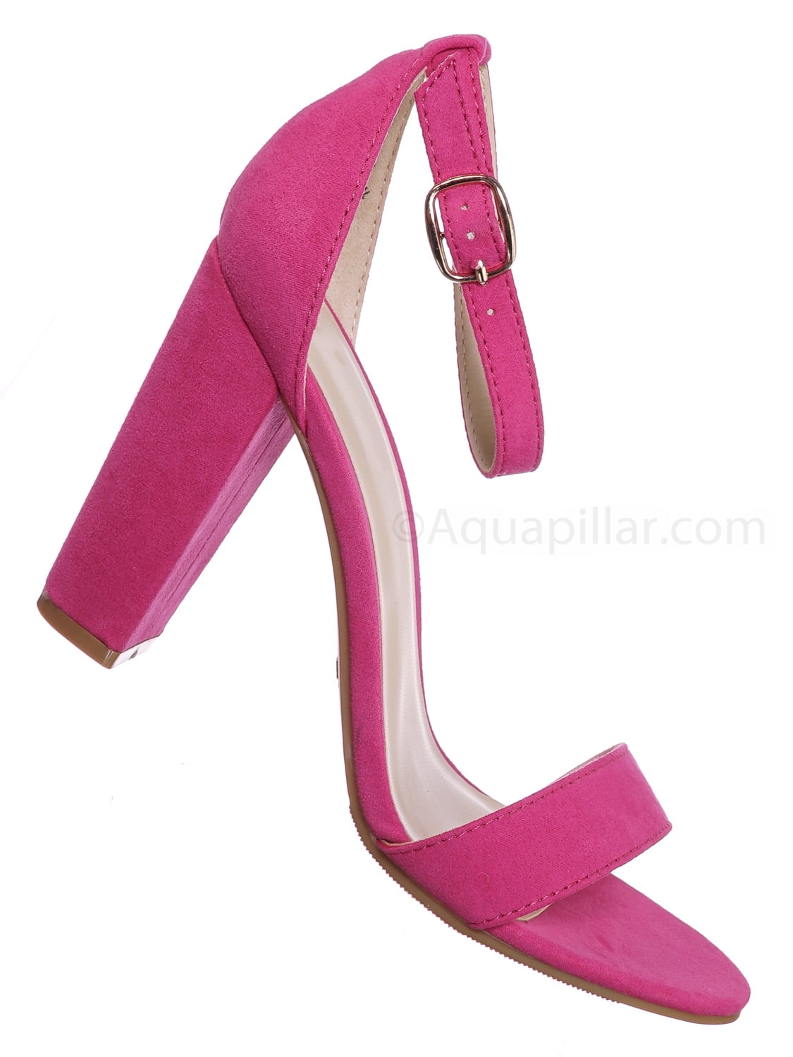 neon block heel sandals