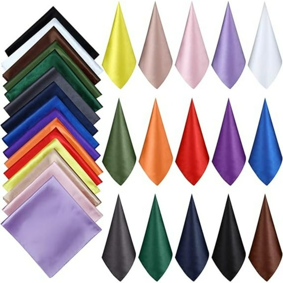 15 Pieces Square Silk Touch Scarves - Soft Polyester, 15 Colors, Multi-Way Head Wrap & Neck Scarf for Women, Girls All Seasons