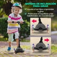 thumbnail image 2 of Monopatin Scooter para Niños de 2 a 5 Años Hurtle, 3 Ruedas con Luces LED, Mini Kickboard con Freno, Manillar Ajustable de 63 cm a 71 cm, Antideslizante, Patin del Diablo, Negro, 2 of 7