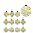 thumbnail image 3 of 12PCS G4 Puck Lights LED Bulbs Side Pin Base Round G4 5050 12SMD LED RV Camper Light Home Reading Light, Warm White,12 x Lights,Silver, 3 of 5