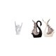 thumbnail image 1 of Figuras de cisne con gesto de roca, esculturas de cerámica creativas con los dedos para decorar apartamentos, dormitorios, restaurantes, estanterías y, 1 of 8