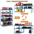 thumbnail image 3 of Garvee 60"W 5-Tier Heavy Duty Garage Shelving, 2500lbs Capacity Metal Storage Rack, Blue, 3 of 10